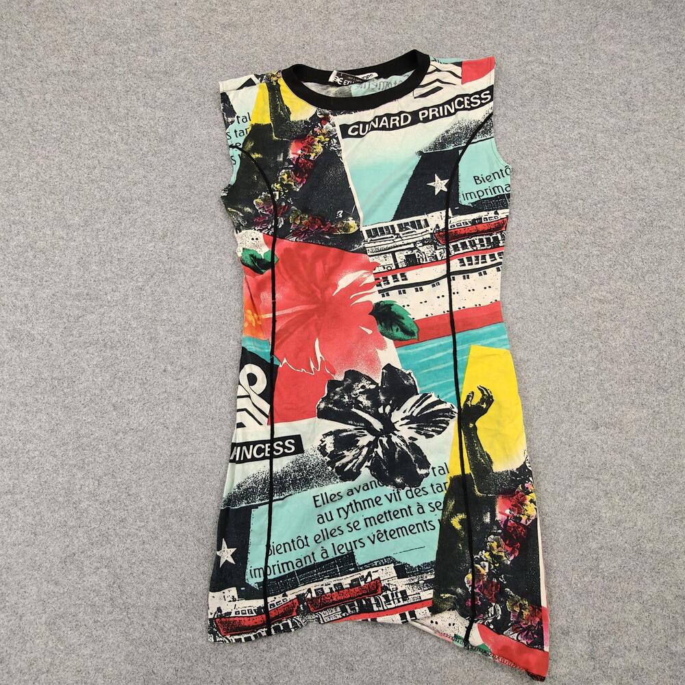 Exit Shops Dress Womens Small Multicolor Bodycon Tank Short Floral Italy